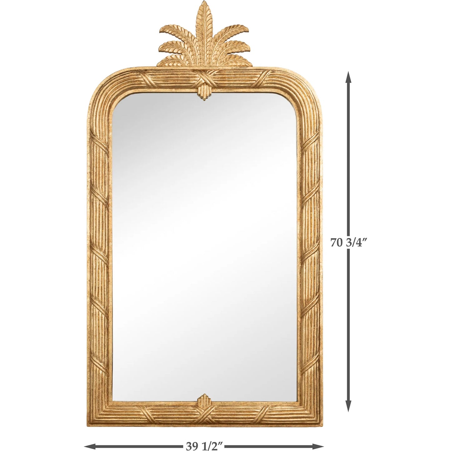008 SI-2635427 | Unknown | Gilded Pineapple Crest Mirror by Sarreid Ltd. in brown and gold leaf. Made from unique in a unique style.