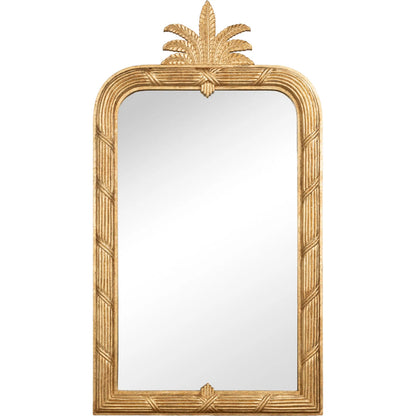 Gilded Pineapple Crest Mirror by Sarreid Ltd. in brown and gold leaf. Made from unique in a unique style.