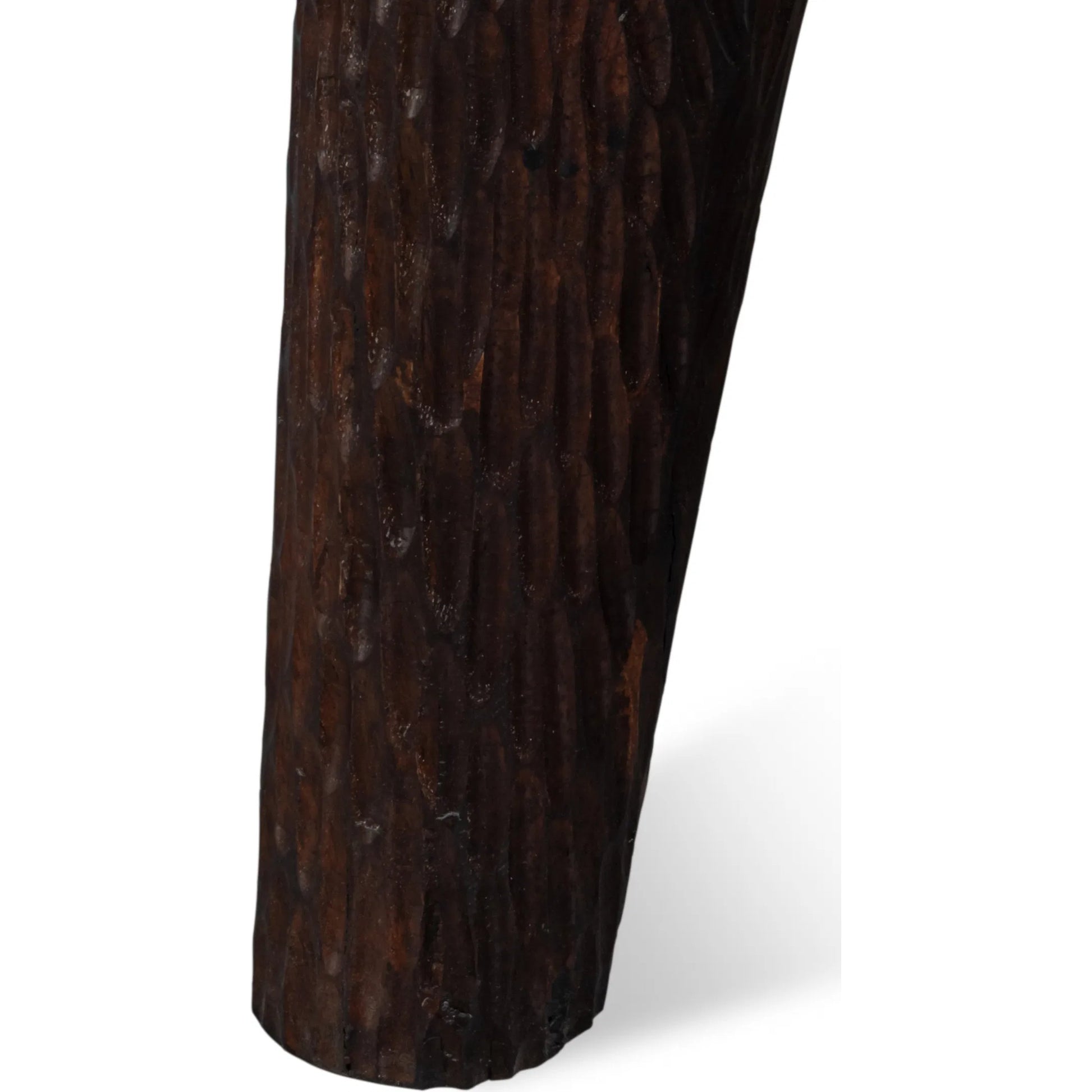 Molten Carved Side Table by Sarreid Ltd. in brown and mango wood. Made from unique in a unique style.