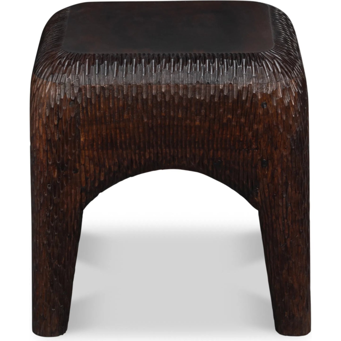 005 SI-2635432 | Additional Silo | Molten Carved Side Table by Sarreid Ltd. in brown and mango wood. Made from unique in a unique style.
