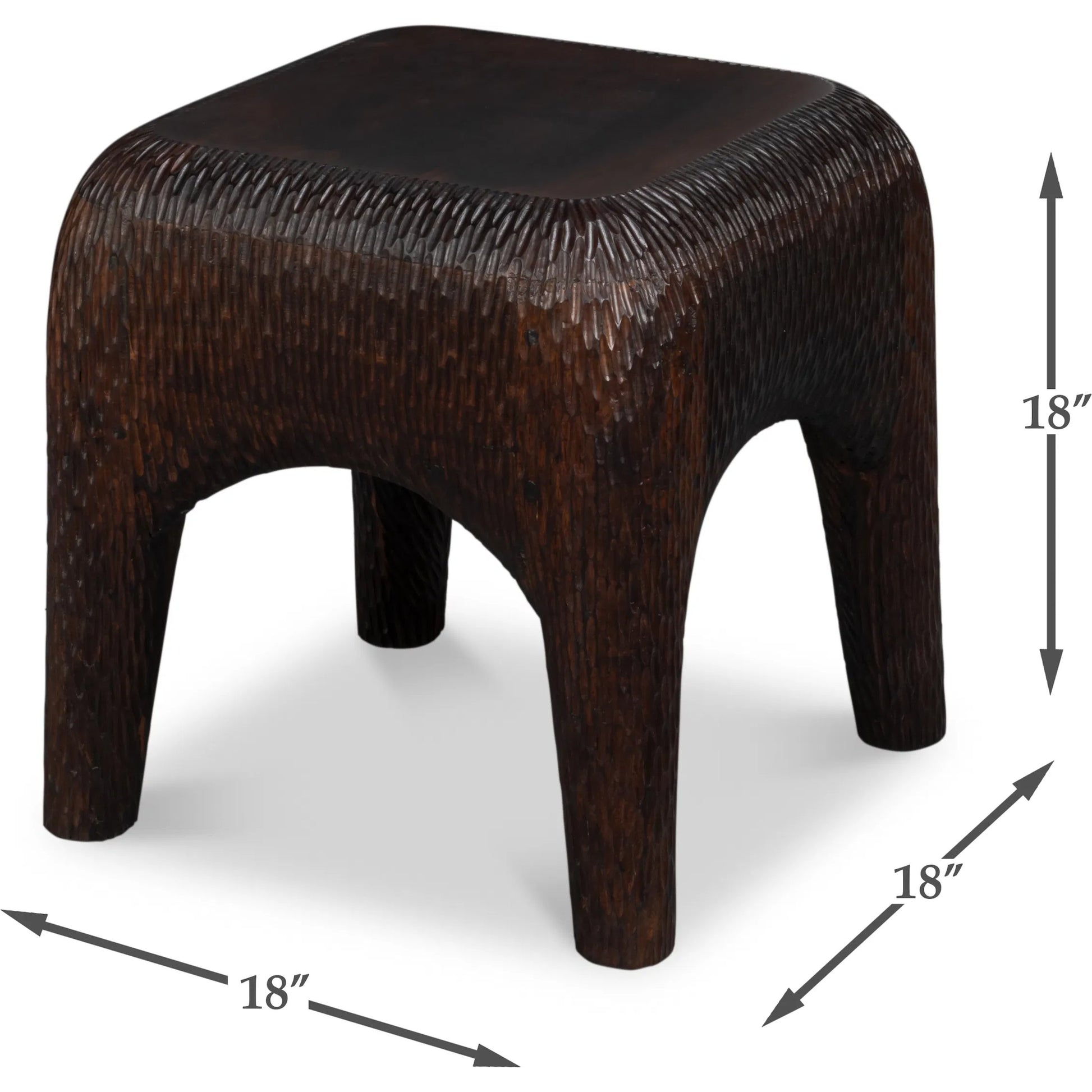 Molten Carved Side Table by Sarreid Ltd. in brown and mango wood. Made from unique in a unique style.