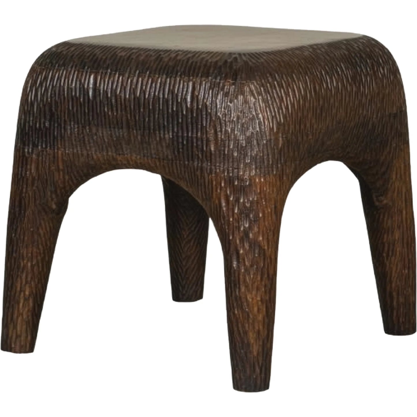 000 SI-2635432 | Primary Silo | Molten Carved Side Table by Sarreid Ltd. in brown and mango wood. Made from unique in a unique style.