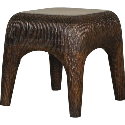 Molten Carved Side Table by Sarreid Ltd. in brown and mango wood. Made from unique in a unique style.