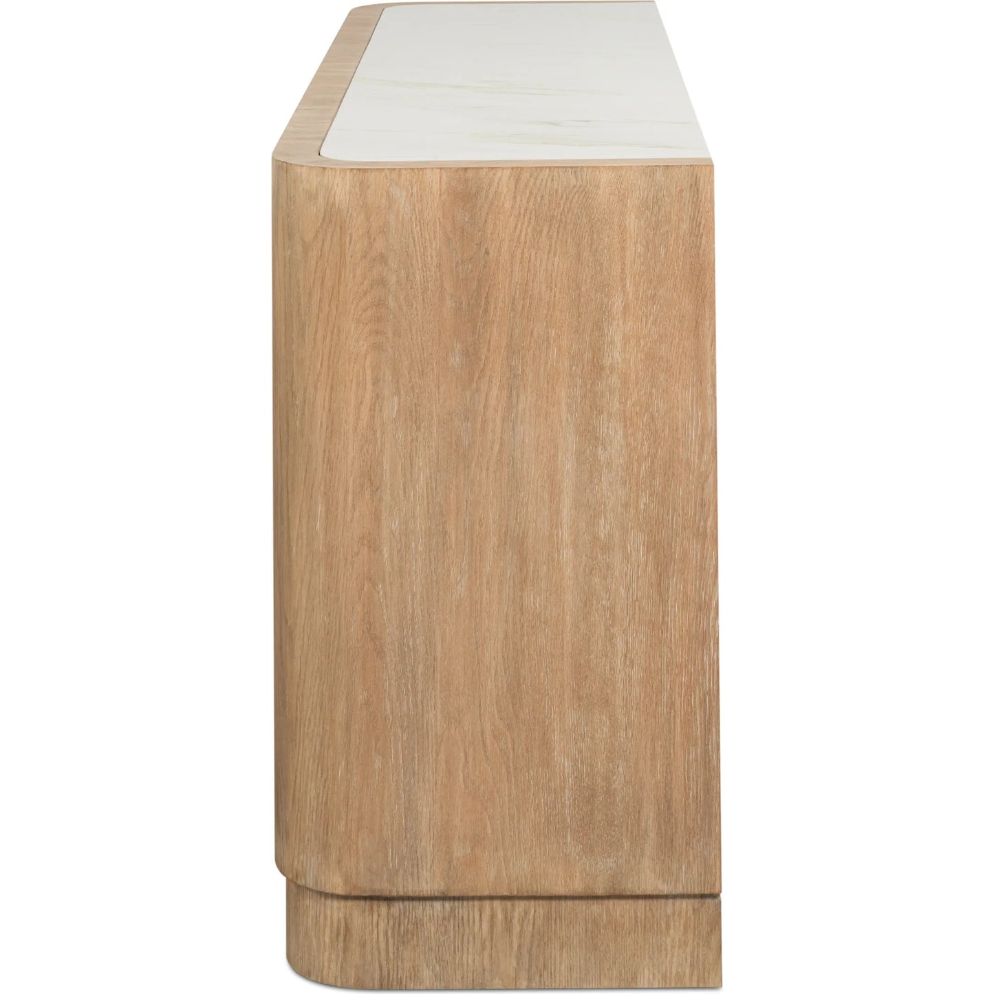 006 SI-2635419 | Additional Silo | Arcus Sideboard by Sarreid Ltd. in brown and mango wood, manmade marble top, wood veneer, faux marble. Made from unique in a unique style.