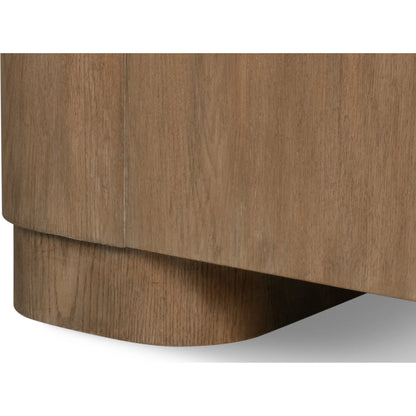 Arcus Sideboard by Sarreid Ltd. in brown and mango wood, manmade marble top, wood veneer, faux marble. Made from unique in a unique style.
