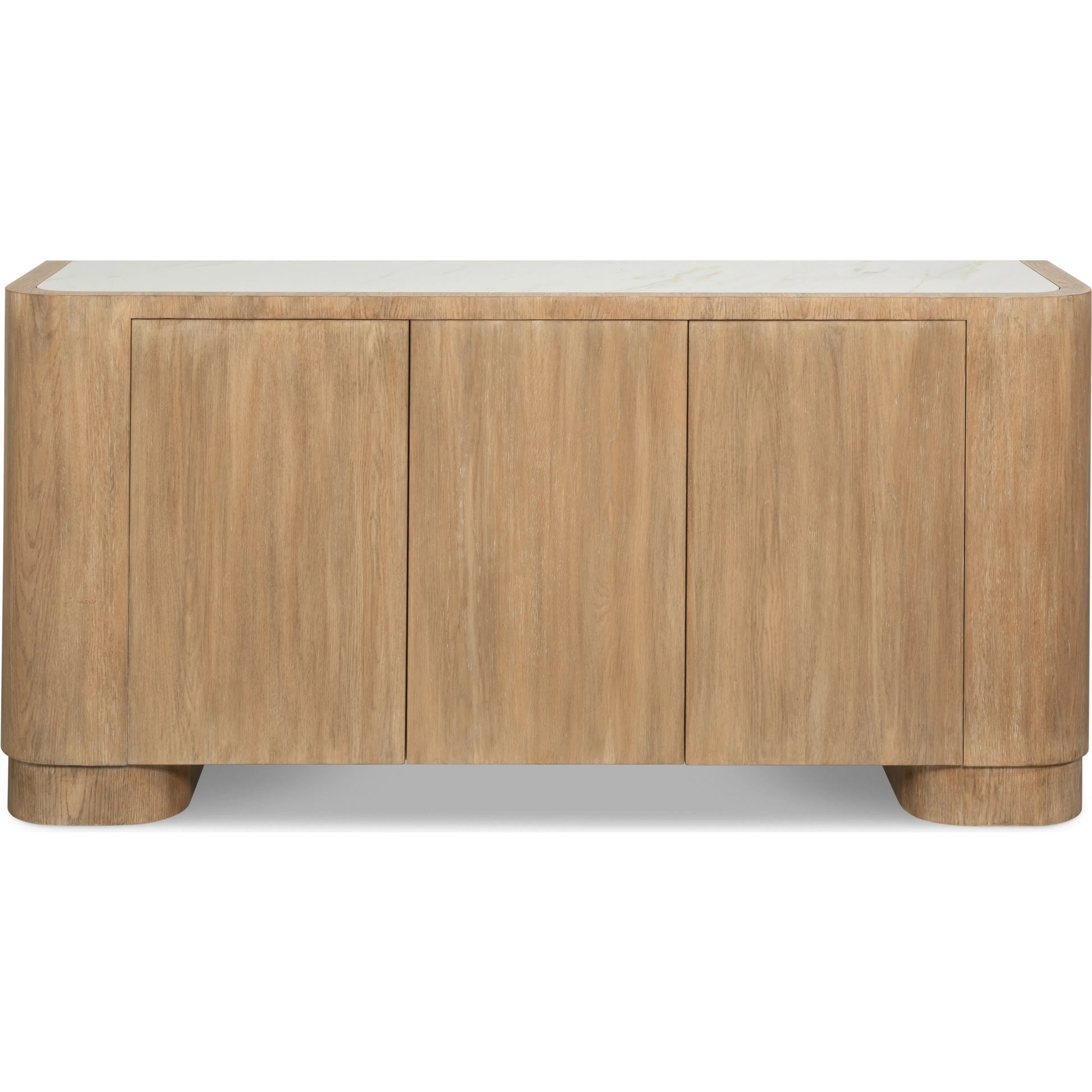 Arcus Sideboard by Sarreid Ltd. in brown and mango wood, manmade marble top, wood veneer, faux marble. Made from unique in a unique style.