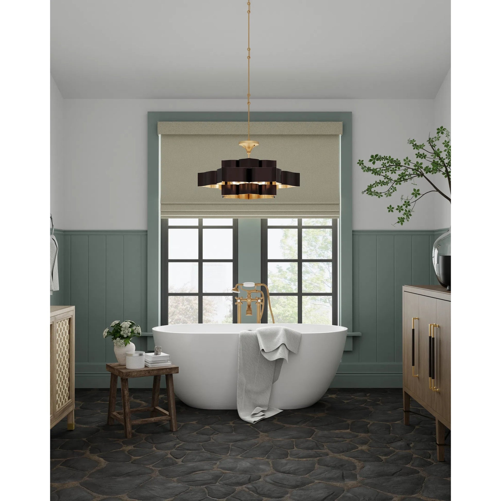 Grand Lotus Chandelier by Currey and Company. Made from unique in a modern style.