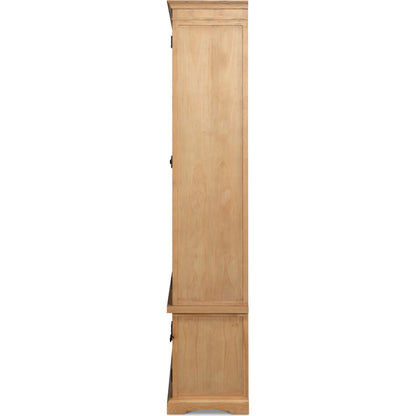 Tanner Bookcase by Sarreid Ltd. in natural and reclaimed pine, glass. Made from unique in a unique style.