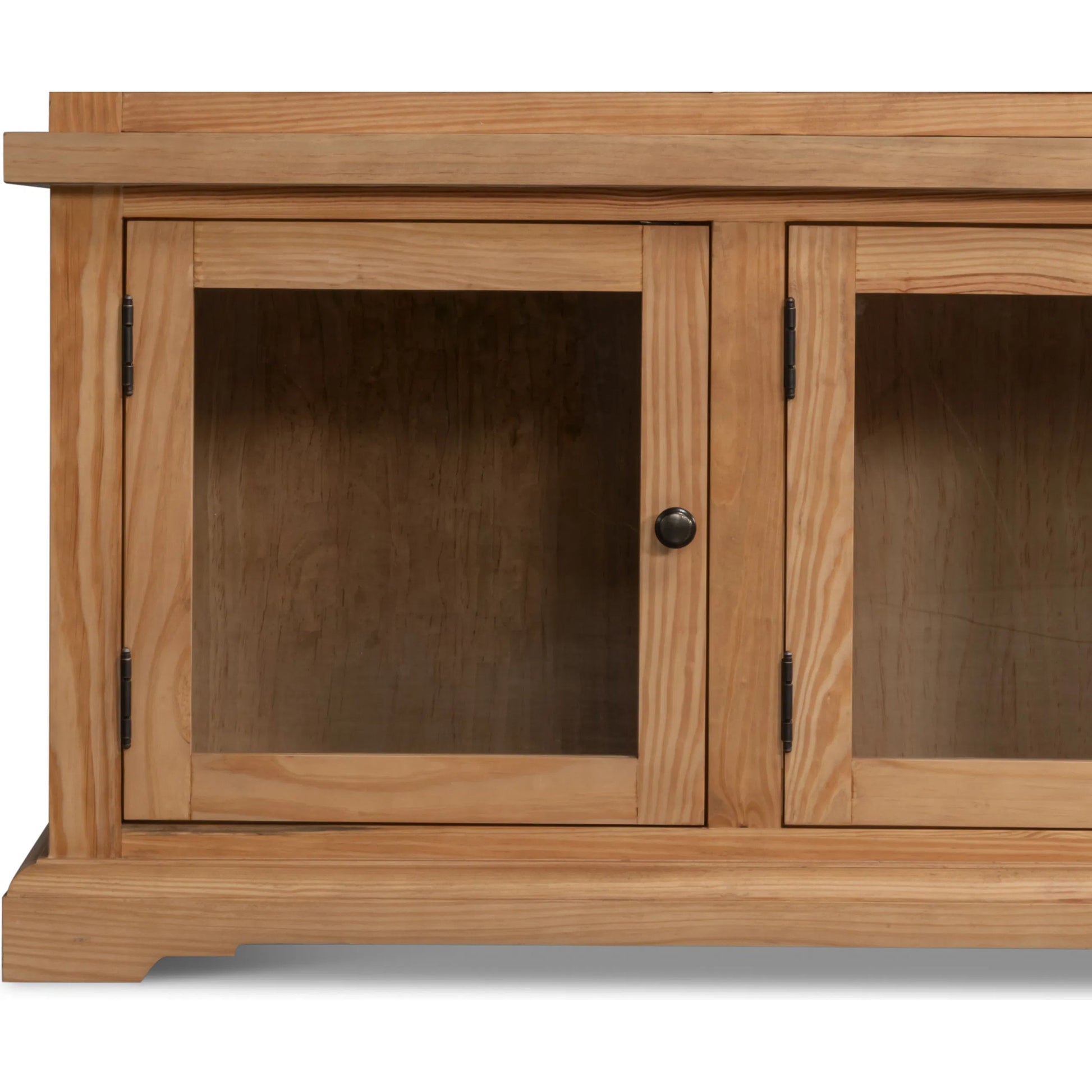 Tanner Bookcase by Sarreid Ltd. in natural and reclaimed pine, glass. Made from unique in a unique style.