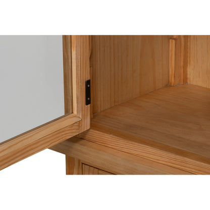 Tanner Bookcase by Sarreid Ltd. in natural and reclaimed pine, glass. Made from unique in a unique style.
