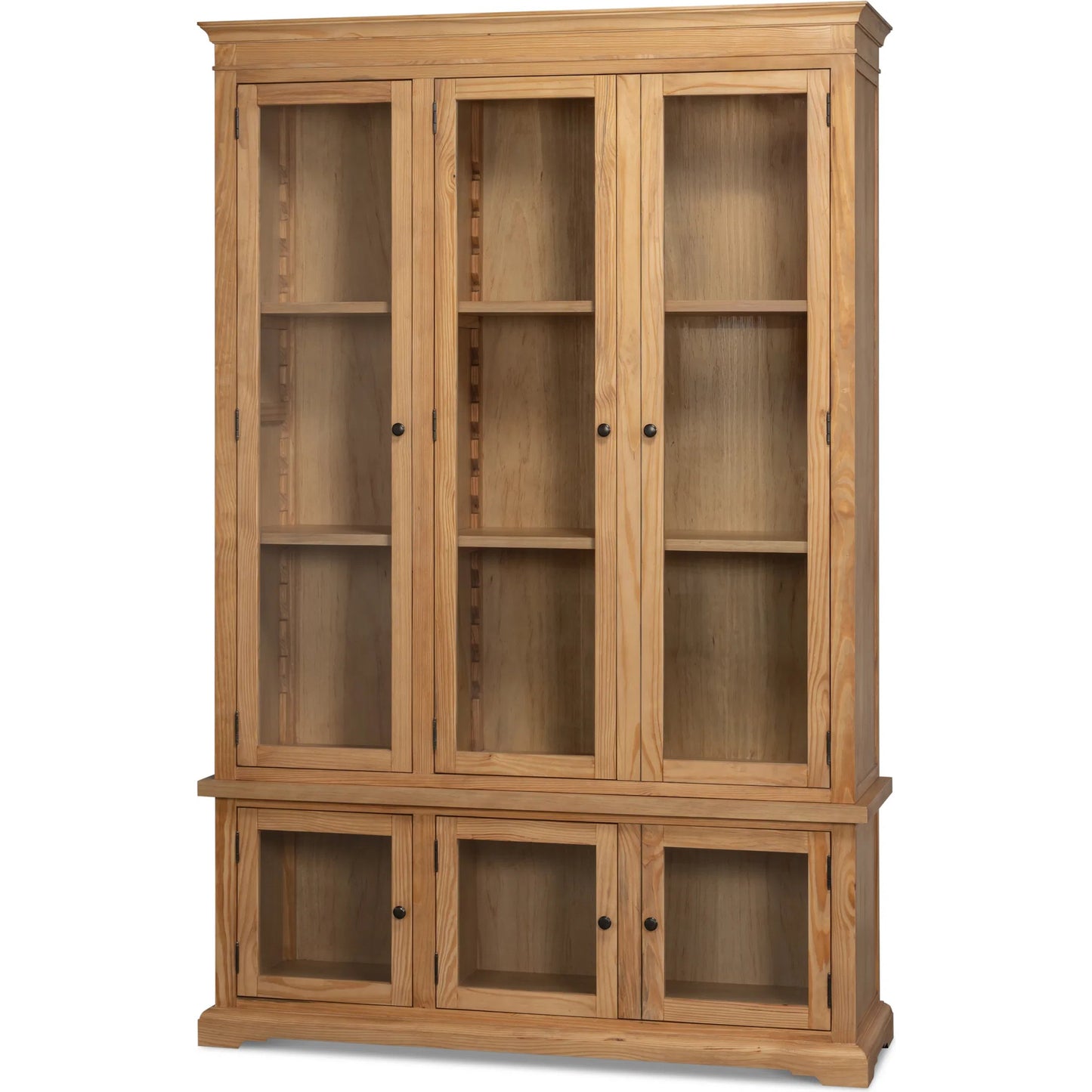 000 SI-2635433 | Primary Silo | Tanner Bookcase by Sarreid Ltd. in natural and reclaimed pine, glass. Made from unique in a unique style.