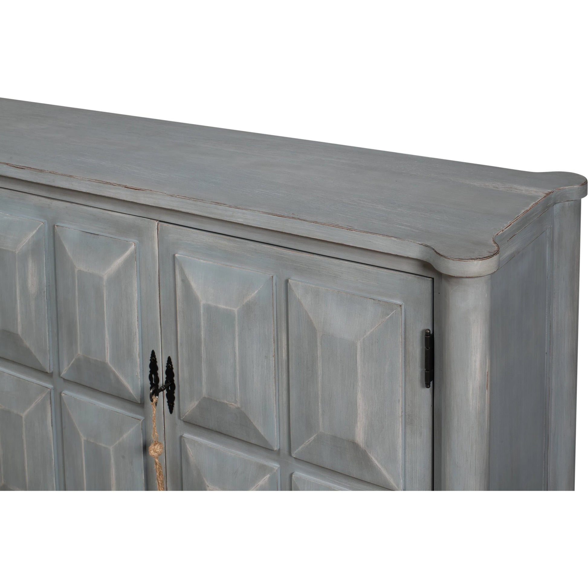 Dutch Sideboard by Sarreid Ltd. in grey and pine, antique grey. Made from unique in a unique style.