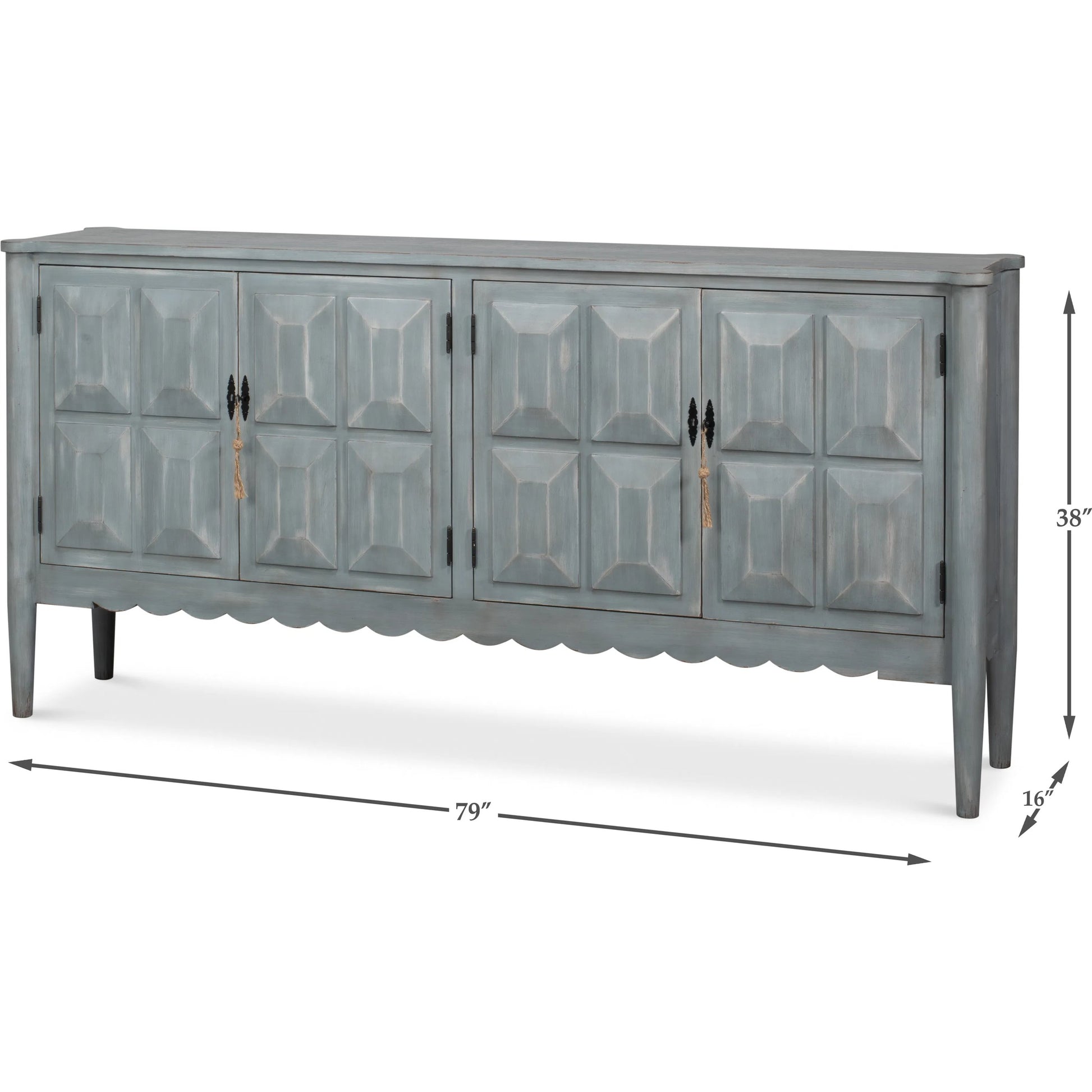 Dutch Sideboard by Sarreid Ltd. in grey and pine, antique grey. Made from unique in a unique style.
