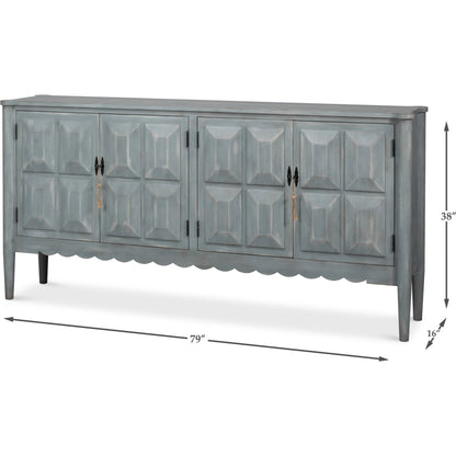 Dutch Sideboard by Sarreid Ltd. in grey and pine, antique grey. Made from unique in a unique style.