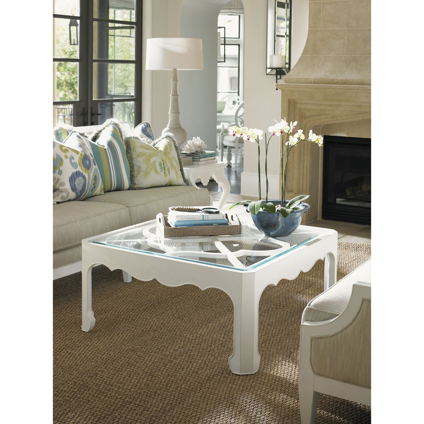 005 SR-836006 | Lifestyle | Cassava Cocktail Table by Tommy Bahama Home in white. Made from unique in a transitional style.