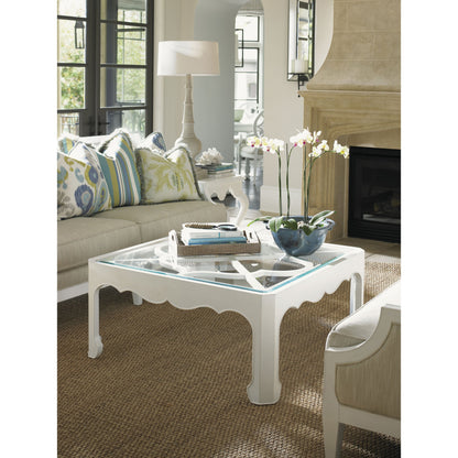 Cassava Cocktail Table by Tommy Bahama Home in white. Made from unique in a transitional style.