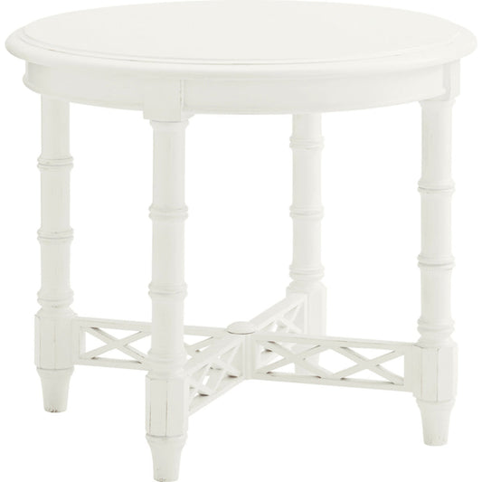 Edgehill Round Lamp Table by Tommy Bahama Home in white. Made from unique in a cottage & farmhouse style.