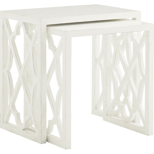 Stovell Ferry Nesting Tables by Tommy Bahama Home in white. Made from unique in a transitional style.