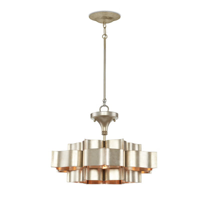 Grand Lotus Pendant/Semi-Flush Mount by Currey and Company. Made from wrought iron in a modern style.