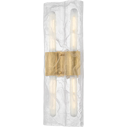 Bromo Wall Sconce by Corbett in vintage brass. Made from unique in a transitional style.