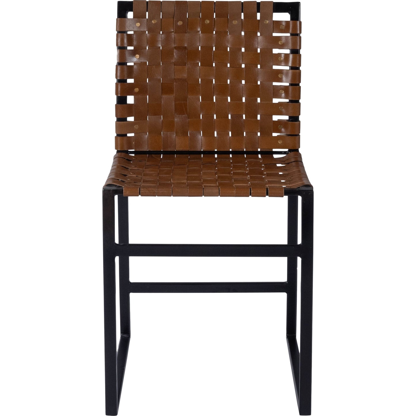 005 SR-770522 | Additional Silo | Urban Chair by Butler Specialty Company in medium brown and brown leather. Made from iron, real leather, steel metal nail heads in a modern style.