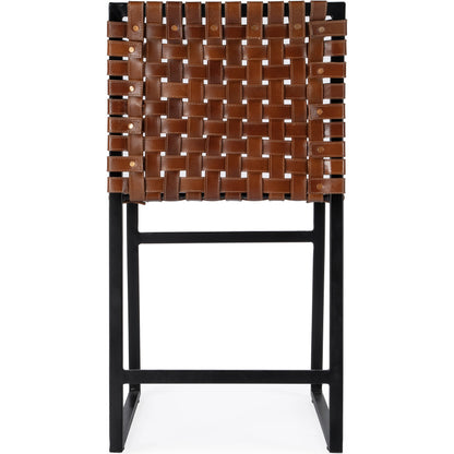 Urban Chair by Butler Specialty Company in medium brown and brown leather. Made from iron, real leather, steel metal nail heads in a modern style.