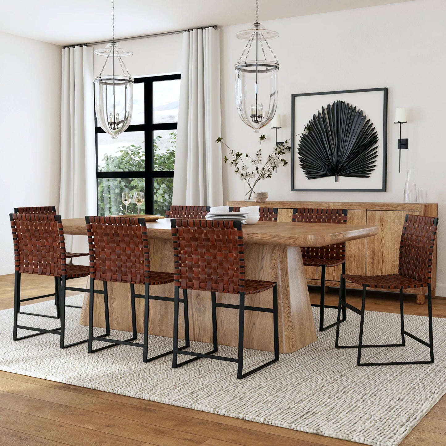 011 SR-770522 | Lifestyle | Urban Chair by Butler Specialty Company in medium brown and brown leather. Made from iron, real leather, steel metal nail heads in a modern style.