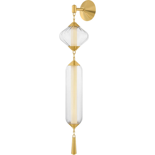 Fiorello Wall Sconce by Corbett in vintage polished brass. Made from unique in a unique style.