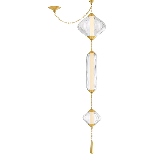 Fiorello Pendant by Corbett in vintage polished brass. Made from unique in a modern style.
