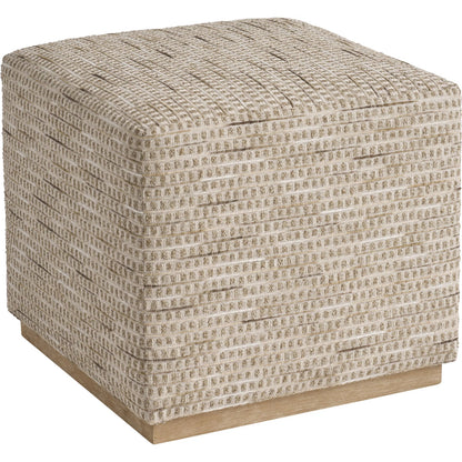 Colby Ottoman by Barclay Butera. Made from mahogany, fabric in a transitional style.
