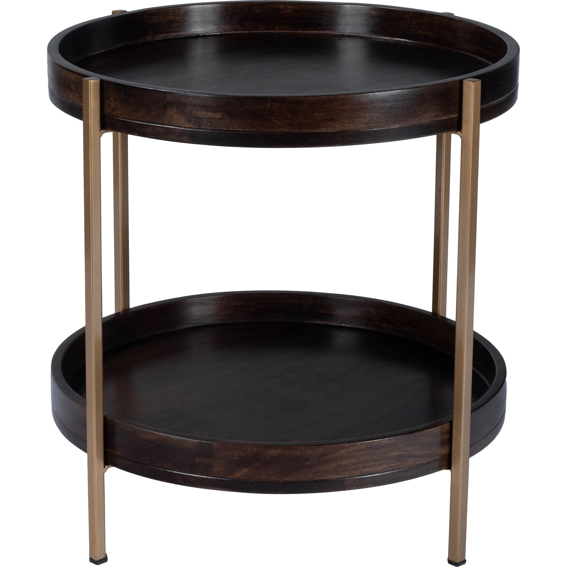 Damirra Accent Table by Butler Specialty Company in dark brown and butler loft. Made from mango wood, iron in a rustic style.