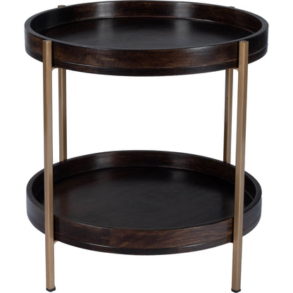 Damirra Accent Table by Butler Specialty Company in dark brown and butler loft. Made from mango wood, iron in a rustic style.