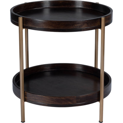 Damirra Accent Table by Butler Specialty Company in dark brown and butler loft. Made from mango wood, iron in a rustic style.