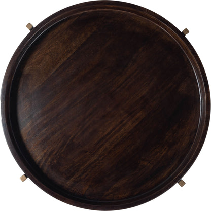 Damirra Accent Table by Butler Specialty Company in dark brown and butler loft. Made from mango wood, iron in a rustic style.