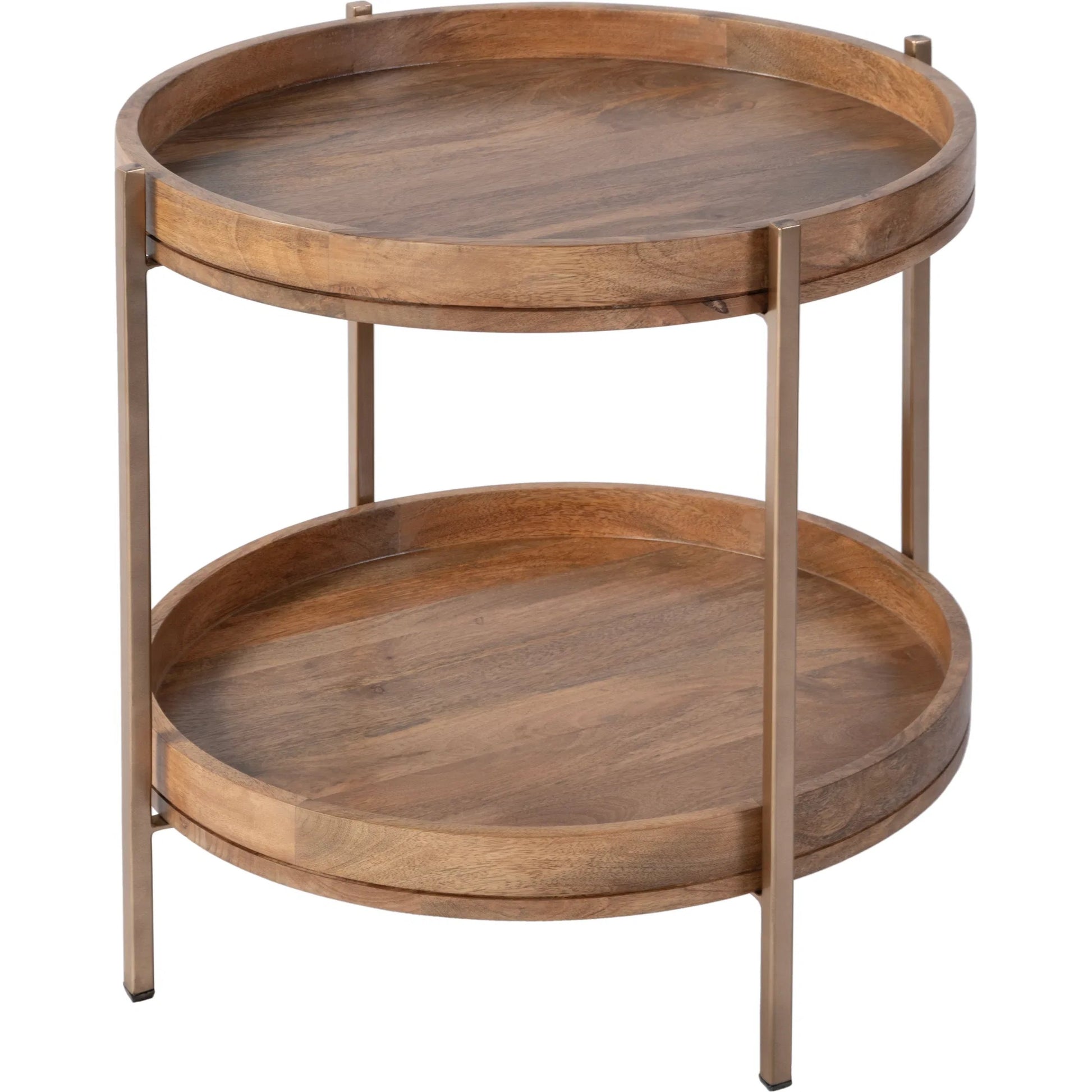 Damirra Side Table by Butler Specialty Company in natural. Made from mango solids, iron in a transitional style.
