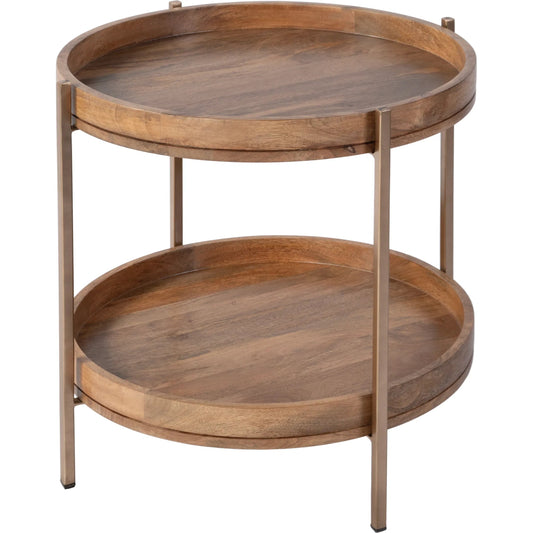 Damirra Side Table by Butler Specialty Company in natural. Made from mango solids, iron in a unique style.