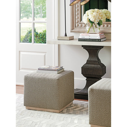 Colby Ottoman by Lexington in charcoal. Made from unique in a transitional style.