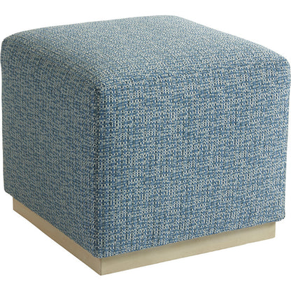 Colby Ottoman Lagoon by Barclay Butera in lagoon. Made from unique in a transitional style.