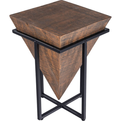 Gulnaria Accent Table by Butler Specialty Company in natural wood and butler loft. Made from mango wood solids, iron, powder coat in a modern style.