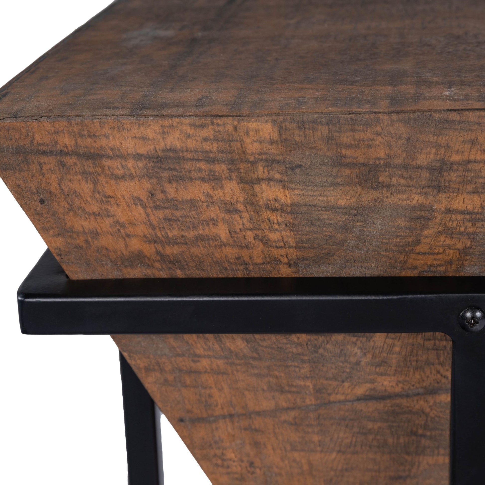 Gulnaria Accent Table by Butler Specialty Company in natural wood and butler loft. Made from mango wood solids, iron, powder coat in a modern style.