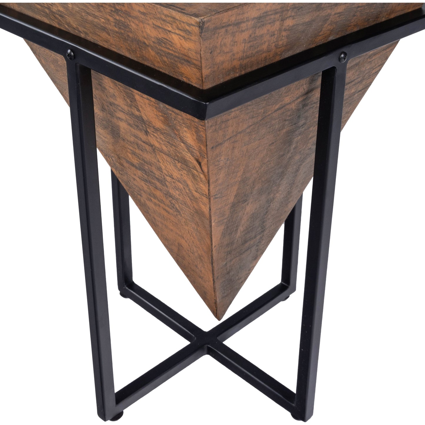 005 SR-770456 | Closeup | Gulnaria Accent Table by Butler Specialty Company in natural wood and butler loft. Made from mango wood solids, iron, powder coat in a modern style.