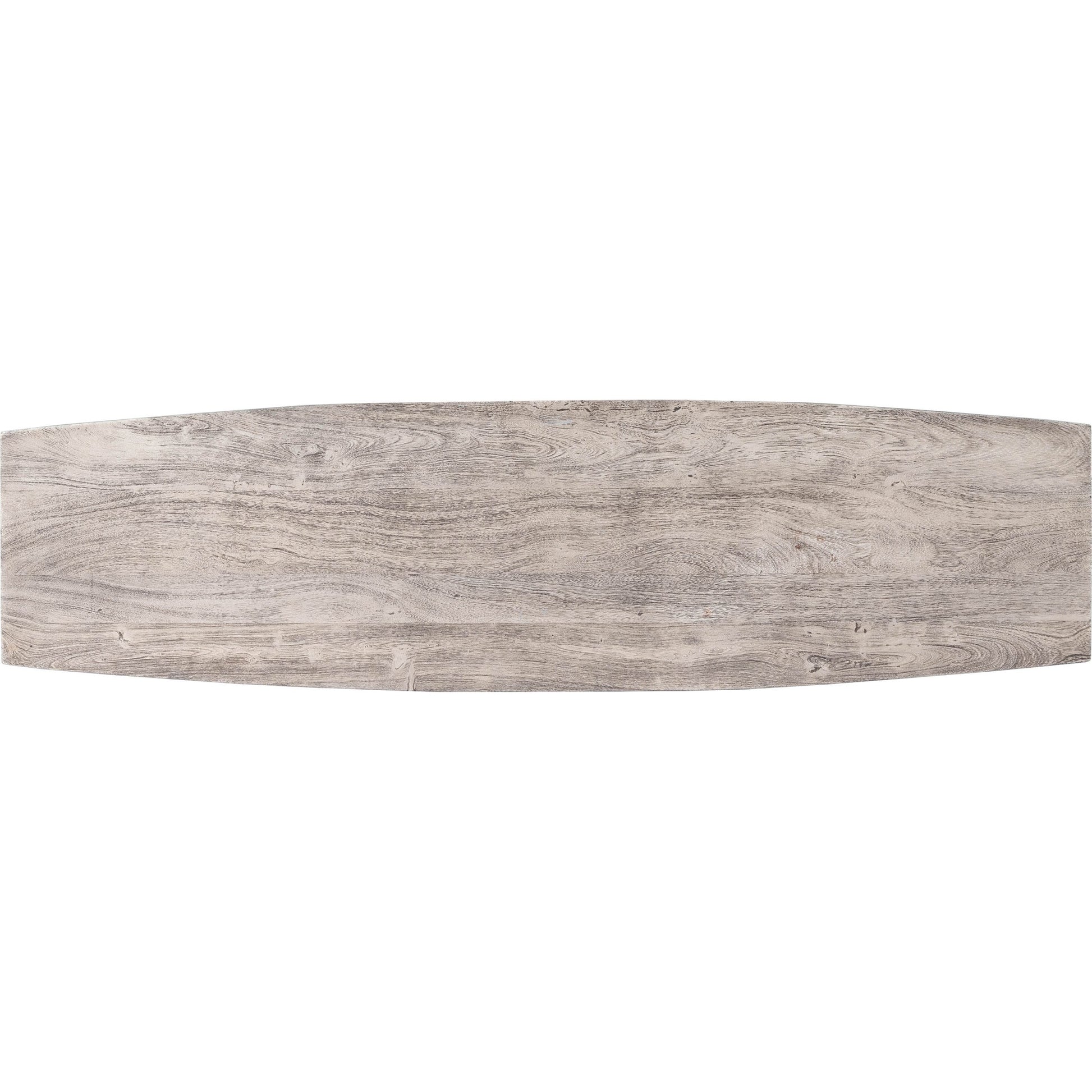 Lidiya Console Table by Butler Specialty Company in gray and metalworks. Made from acacia wood, gray sandwash finish, iron, black powder coat finish in a modern style.