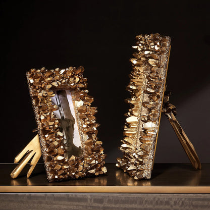Facet Cluster Frame by Global Views. Made from brass, stainless steel, glass in a transitional style.