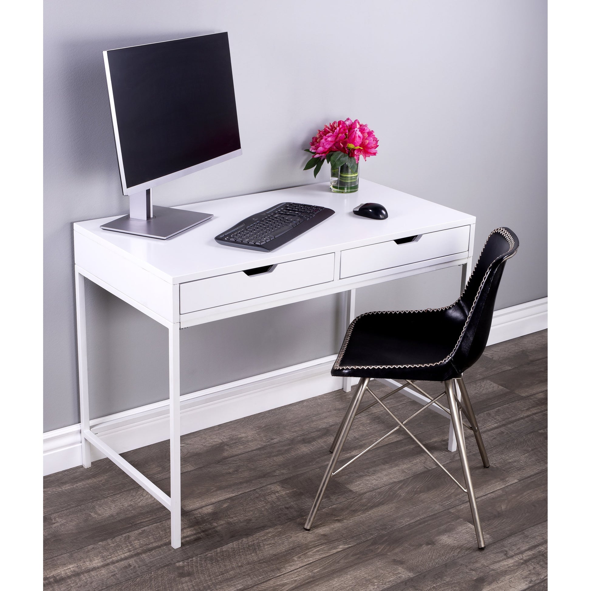 Belka Desk by Butler Specialty Company. Made from rubberwood, mahogany wood, iron in a modern style.