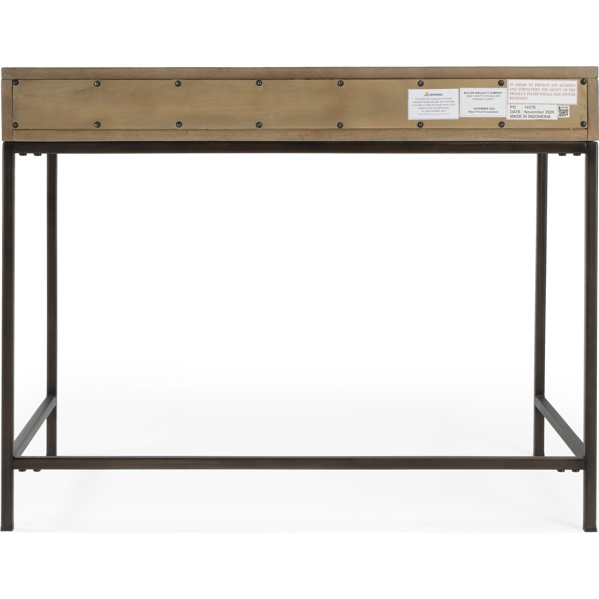 Belka Desk by Butler Specialty Company. Made from rubberwood, mahogany wood, iron in a modern style.