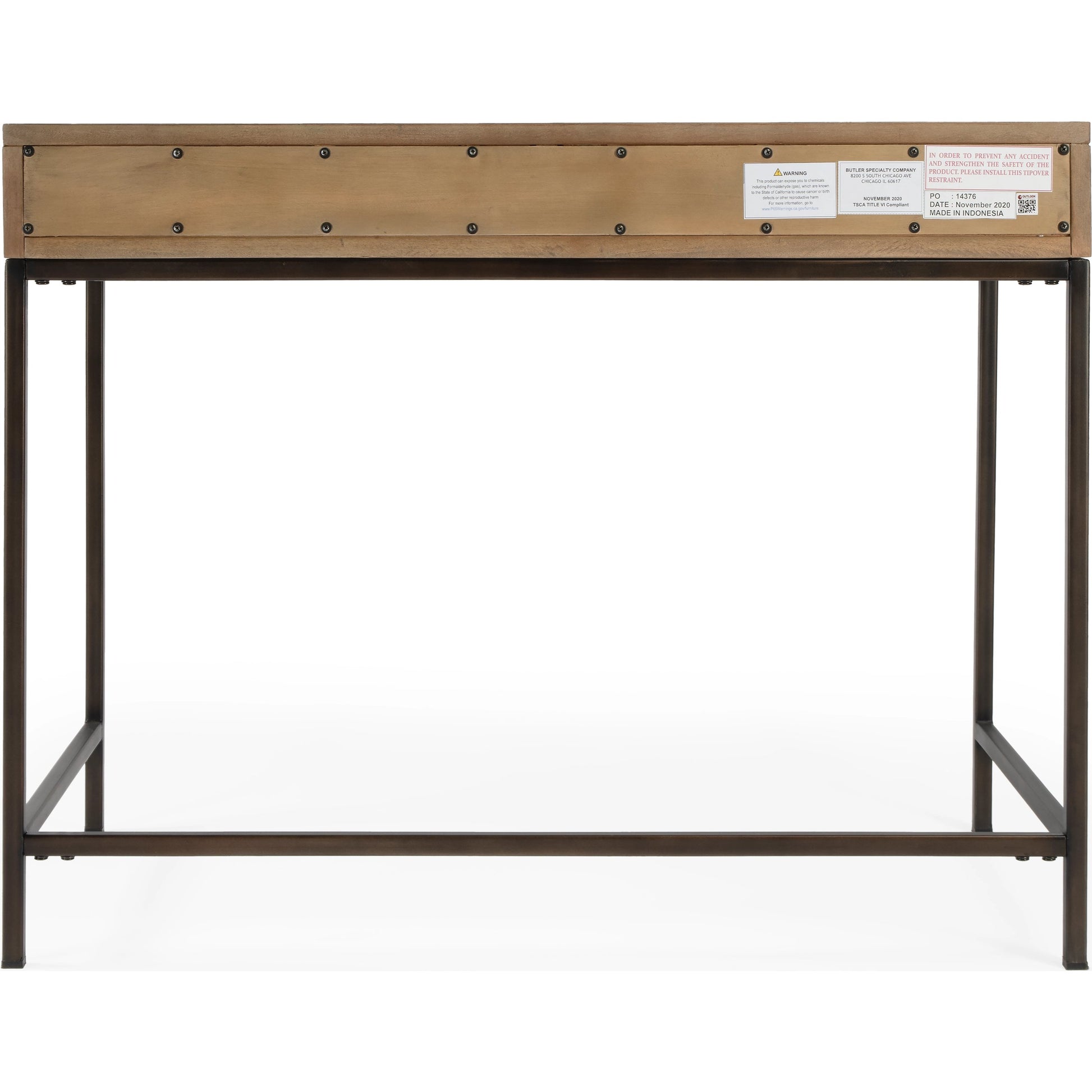 Belka Desk by Butler Specialty Company. Made from rubberwood, mahogany wood, iron in a modern style.