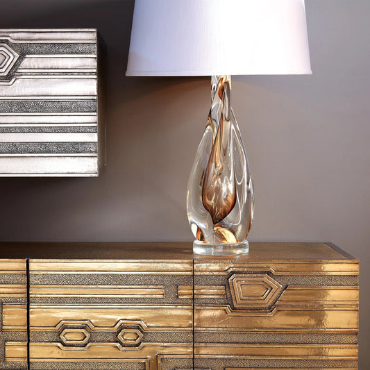 Twist Art Glass Lamp by Global Views. Made from art glass in a modern style.