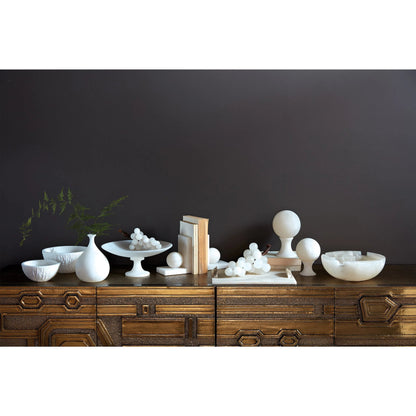 Alabaster Sphere Stand by Global Views. Made from alabaster in a eclectic & global style.