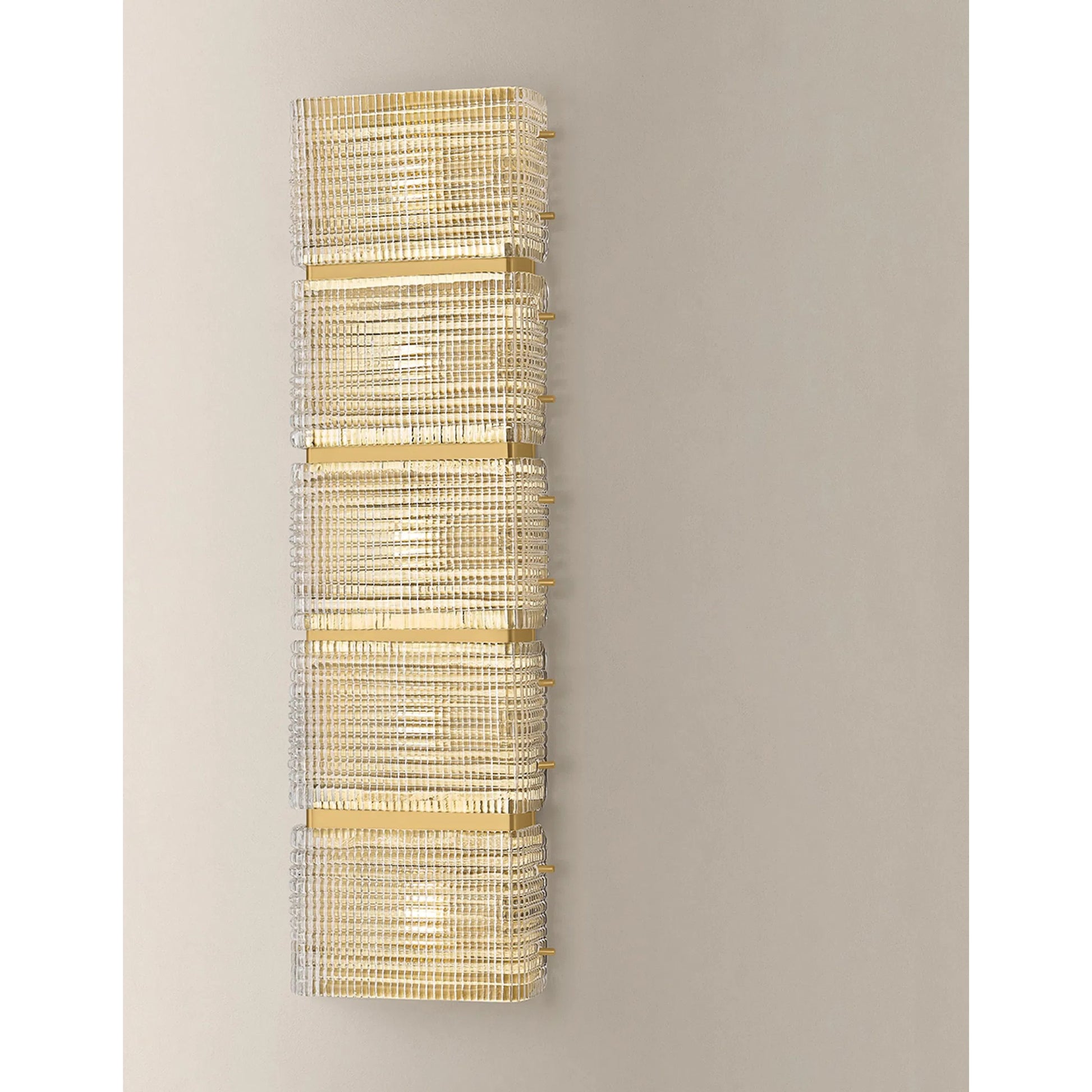 Mav Wall Sconce by Corbett in vintage brass. Made from unique in a traditional style.