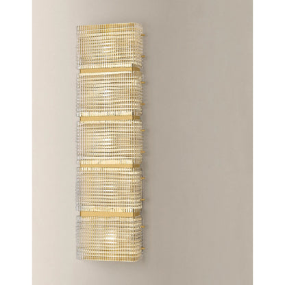 Mav Wall Sconce by Corbett in vintage brass. Made from unique in a traditional style.
